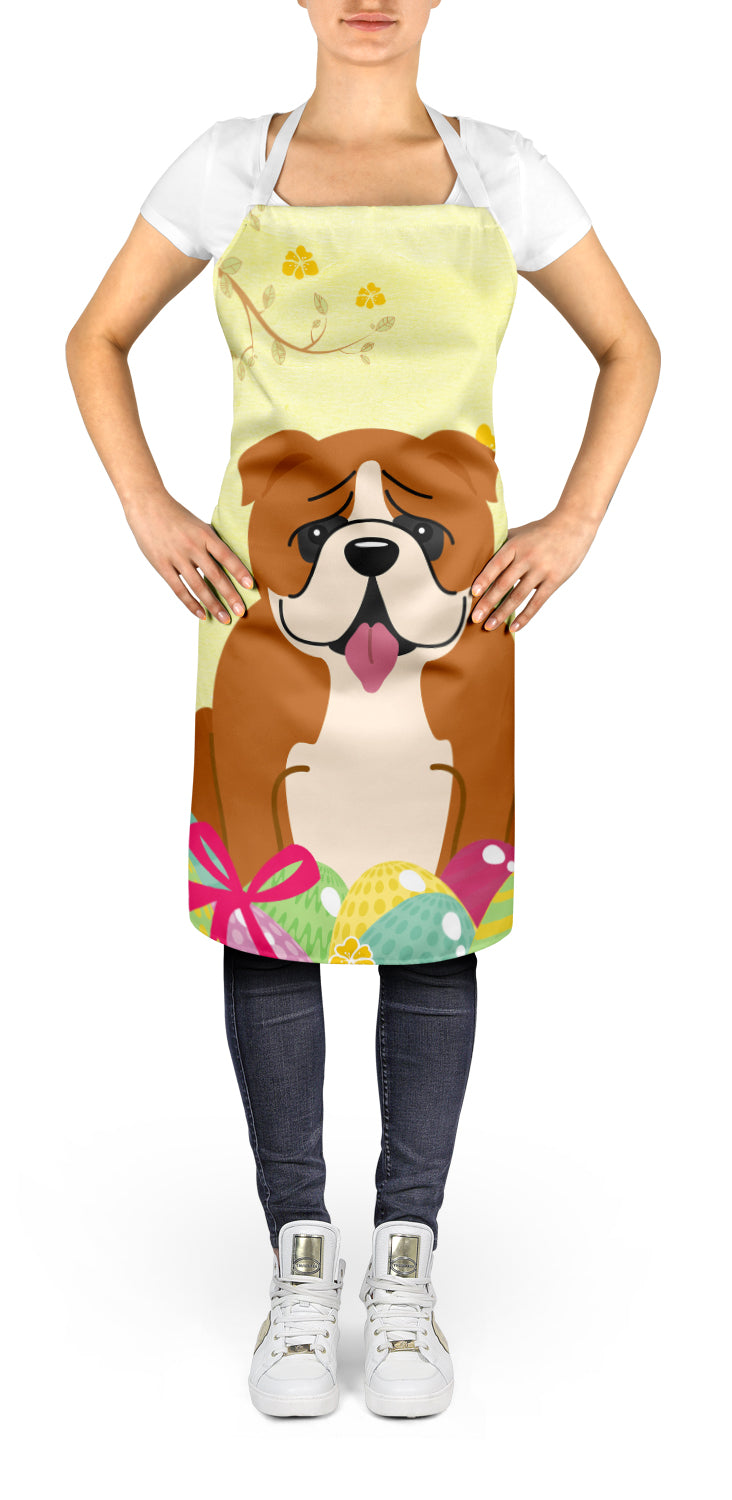 Easter Eggs English Bulldog Red White Apron Cooking Kitchen Server Baking Crafts Gardening for Adult Women Men, Unisex, Large, Multicolor