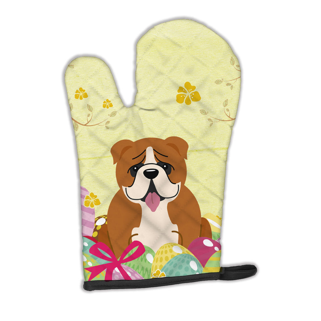 Easter Eggs English Bulldog Red White Oven Mitt Heat Resistant Thick Oven Mitt for Hot Pans and Oven, Kitchen Mitt Protect Hands, Cooking Baking Glove