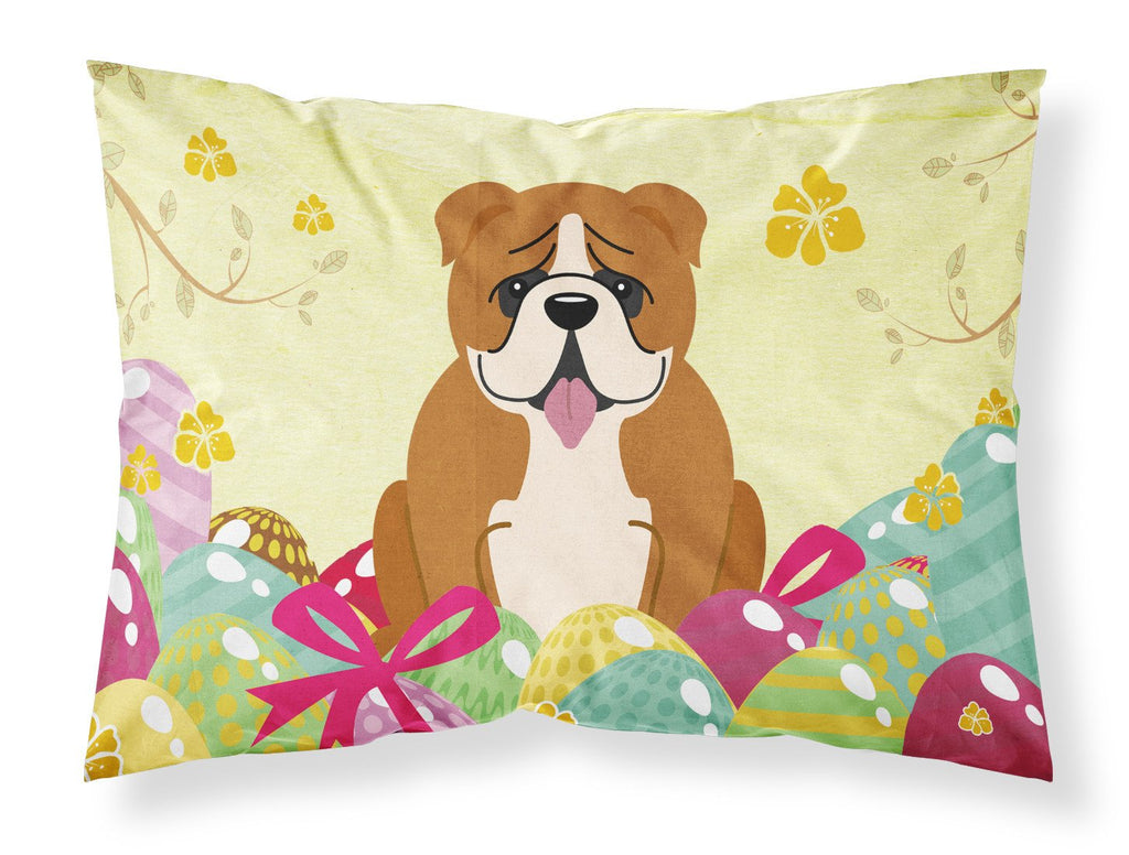 Easter Eggs English Bulldog Red White Standard Pillowcase Lightweight Super Soft Easy Care Decorative Artwork Pillowcase, Standard
