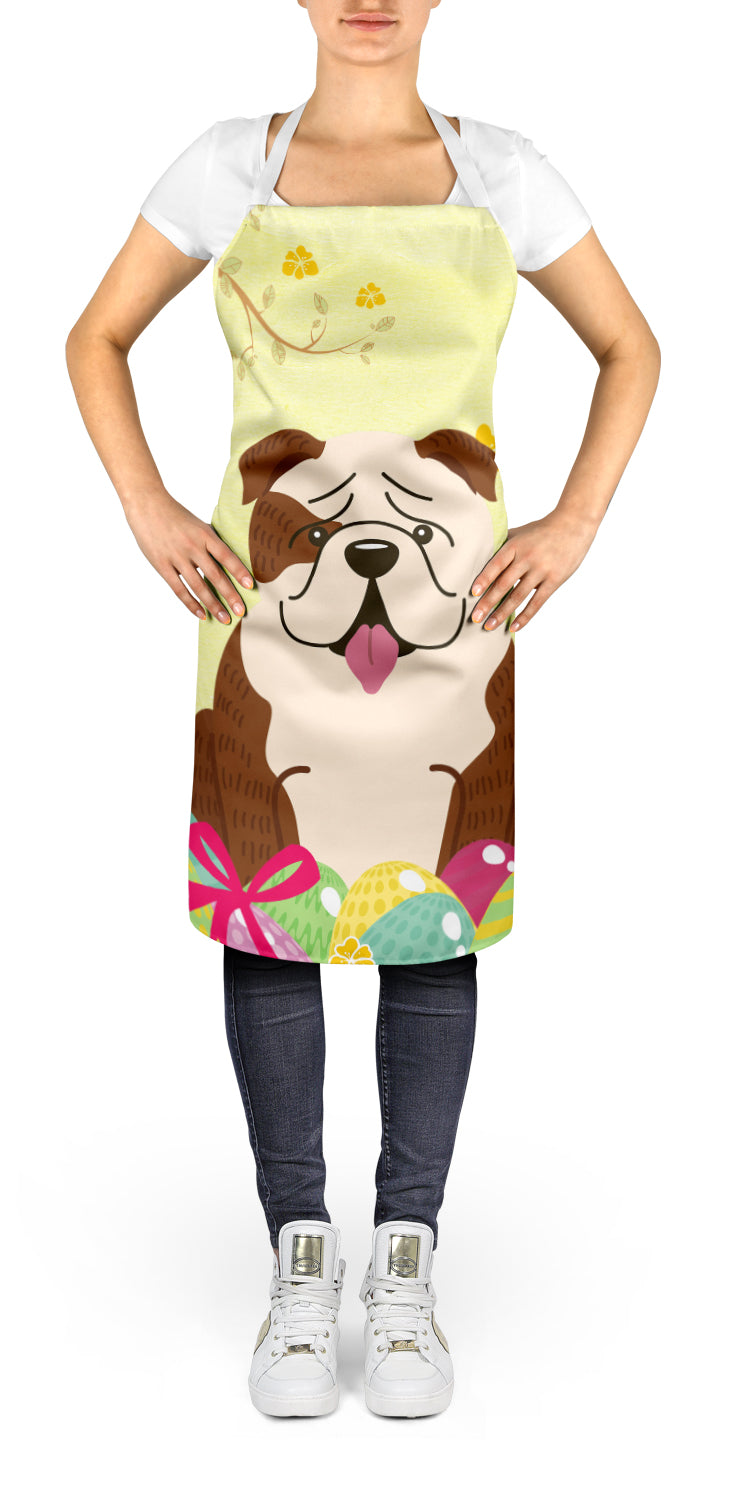 Easter Eggs English Bulldog Brindle White Apron Cooking Kitchen Server Baking Crafts Gardening for Adult Women Men, Unisex, Large, Multicolor