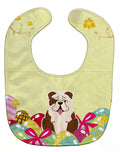 Easter Eggs English Bulldog Brindle White Baby Bib Easy-Clean Baby Bib Baby Feeding Accessory Baby Mealtime Essential, 10 x 13, Multicolor