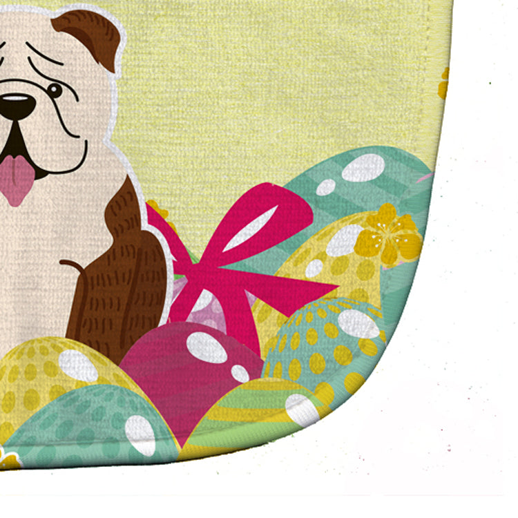 Easter Eggs English Bulldog Brindle White Baby Bib Easy-Clean Baby Bib Baby Feeding Accessory Baby Mealtime Essential, 10 x 13, Multicolor