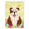 Easter Eggs English Bulldog Brindle White House Flag 28x40 Porch Sleeve Pole Decorative Outside Yard Banner Artwork Wall Hanging, Polyester