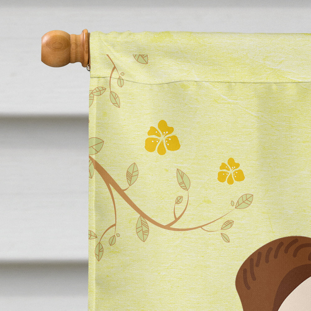 Easter Eggs English Bulldog Brindle White House Flag 28x40 Porch Sleeve Pole Decorative Outside Yard Banner Artwork Wall Hanging, Polyester