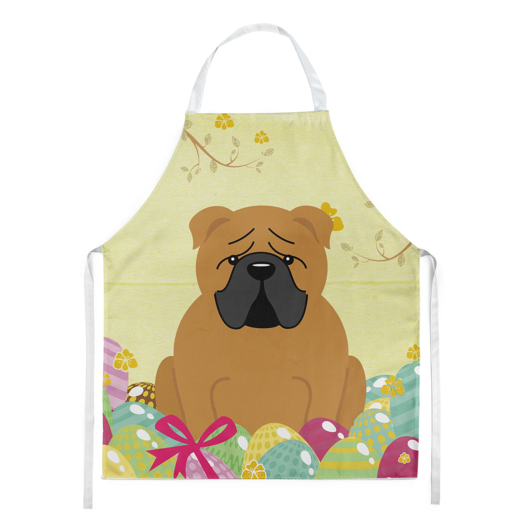 Easter Eggs English Bulldog Red Apron Cooking Kitchen Server Baking Crafts Gardening for Adult Women Men, Unisex, Large, Multicolor