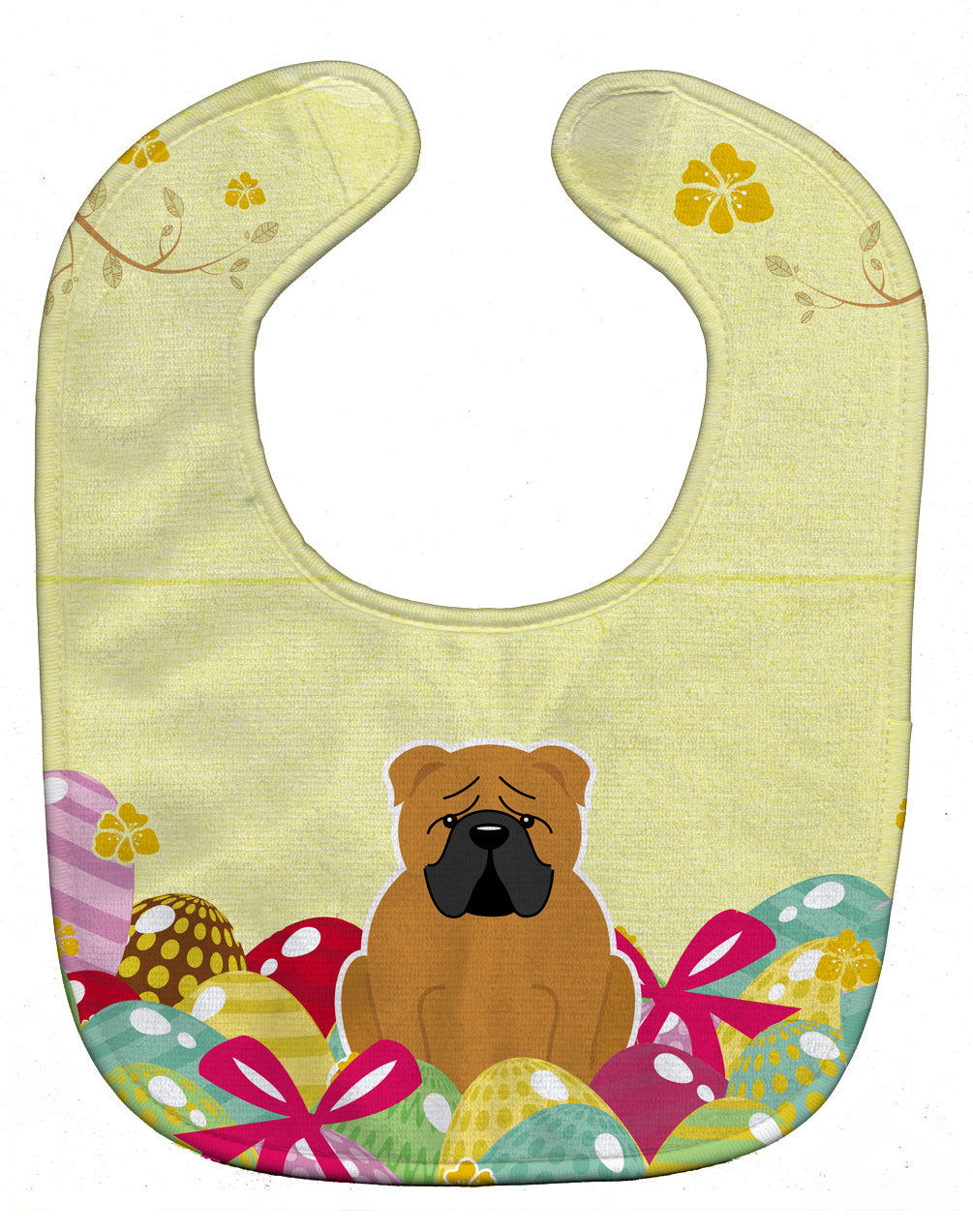 Easter Eggs English Bulldog Red Baby Bib Easy-Clean Baby Bib Baby Feeding Accessory Baby Mealtime Essential, 10 x 13, Multicolor