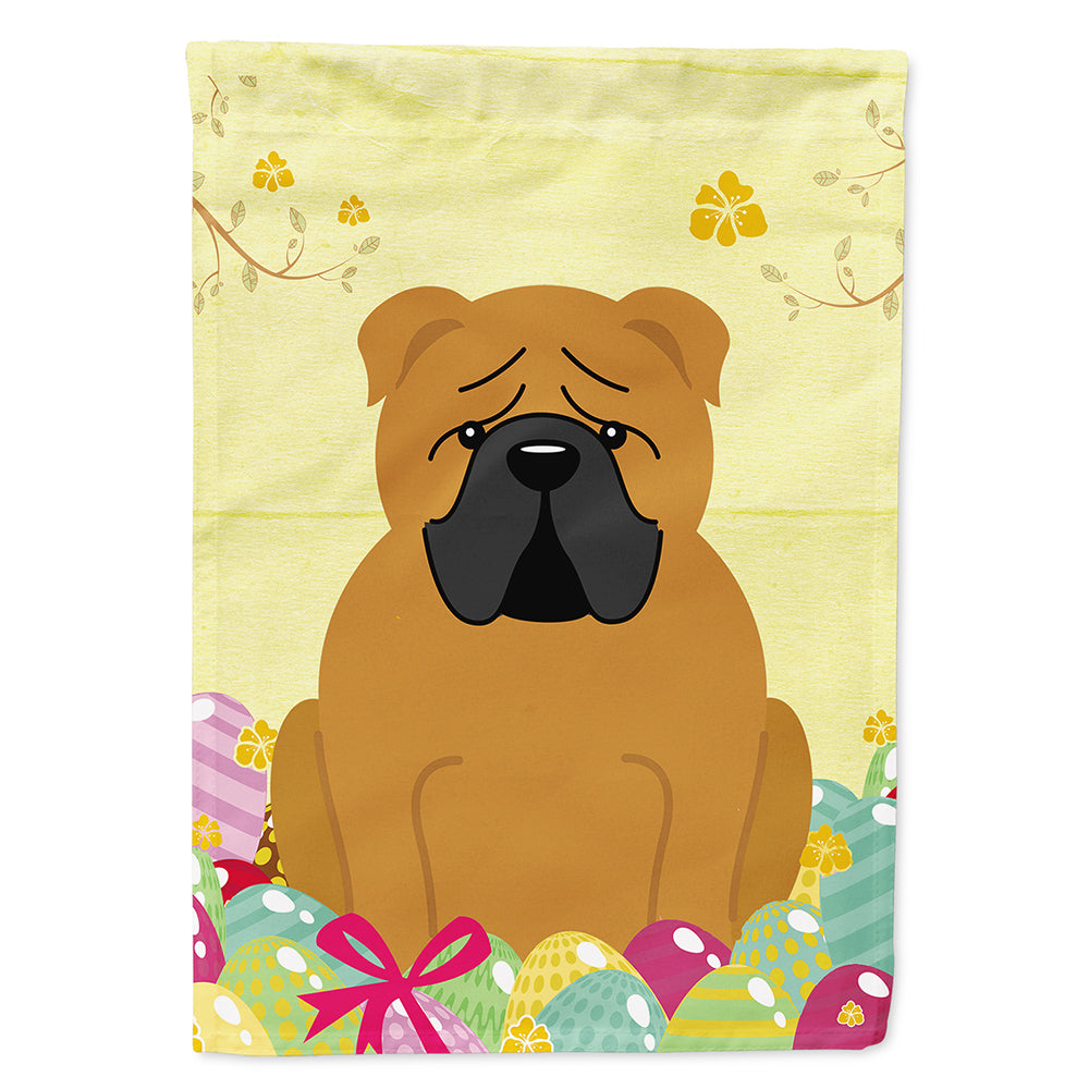 Easter Eggs English Bulldog Red House Flag 28x40 Porch Sleeve Pole Decorative Outside Yard Banner Artwork Wall Hanging, Polyester