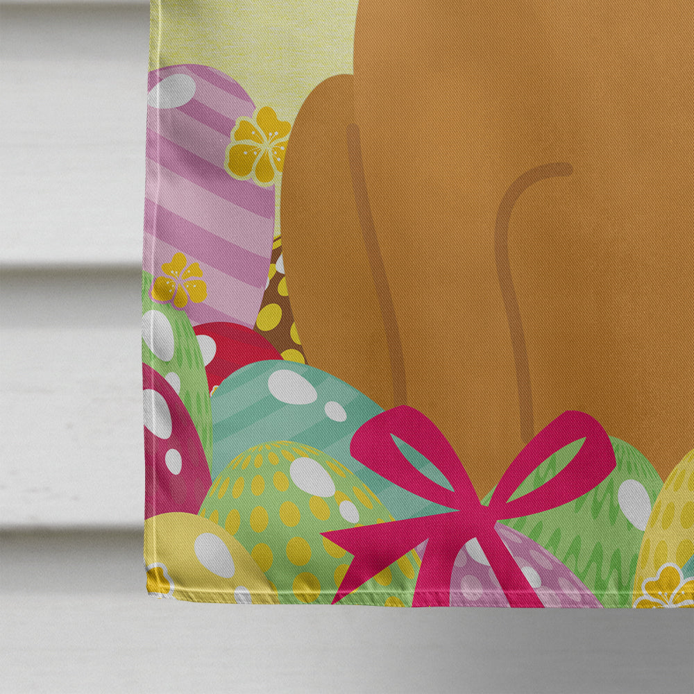Easter Eggs English Bulldog Red House Flag 28x40 Porch Sleeve Pole Decorative Outside Yard Banner Artwork Wall Hanging, Polyester