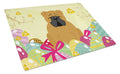 Easter Eggs English Bulldog Red Cutting Board Tempered Glass Kitchen Cutting Surface, Heat Resistant Chopping, Non-Slip Feet, Food Prep & Serving