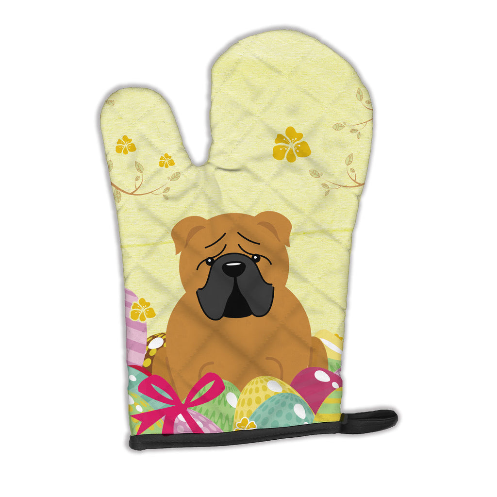 Easter Eggs English Bulldog Red Oven Mitt Heat Resistant Thick Oven Mitt for Hot Pans and Oven, Kitchen Mitt Protect Hands, Cooking Baking Glove