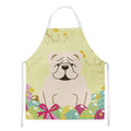Easter Eggs English Bulldog White Apron Cooking Kitchen Server Baking Crafts Gardening for Adult Women Men, Unisex, Large, Multicolor
