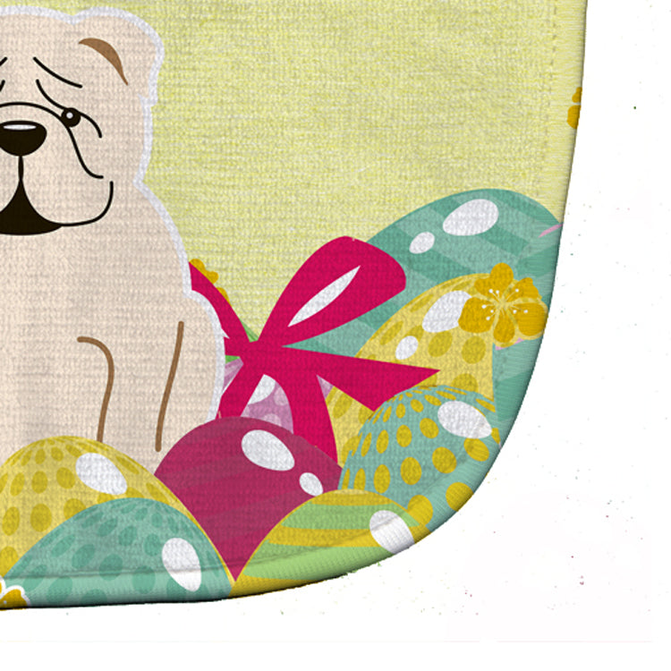 Easter Eggs English Bulldog White Baby Bib Easy-Clean Baby Bib Baby Feeding Accessory Baby Mealtime Essential, 10 x 13, Multicolor