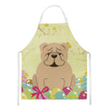 Easter Eggs English Bulldog Fawn Apron Cooking Kitchen Server Baking Crafts Gardening for Adult Women Men, Unisex, Large, Multicolor
