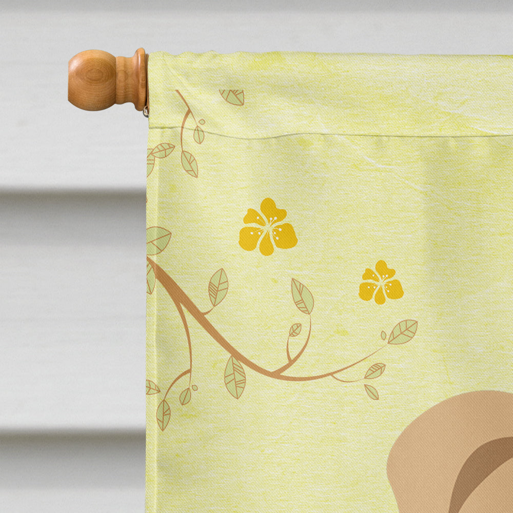 Easter Eggs English Bulldog Fawn House Flag 28x40 Porch Sleeve Pole Decorative Outside Yard Banner Artwork Wall Hanging, Polyester