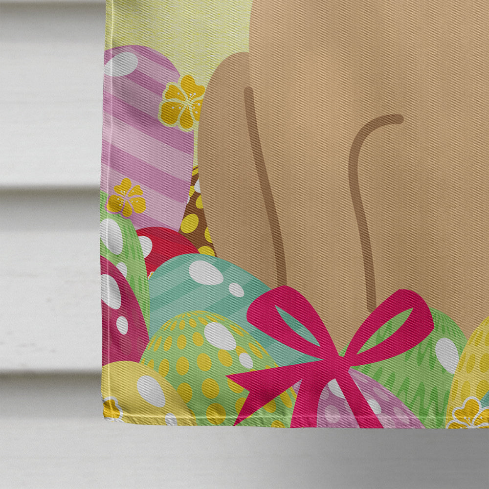 Easter Eggs English Bulldog Fawn House Flag 28x40 Porch Sleeve Pole Decorative Outside Yard Banner Artwork Wall Hanging, Polyester
