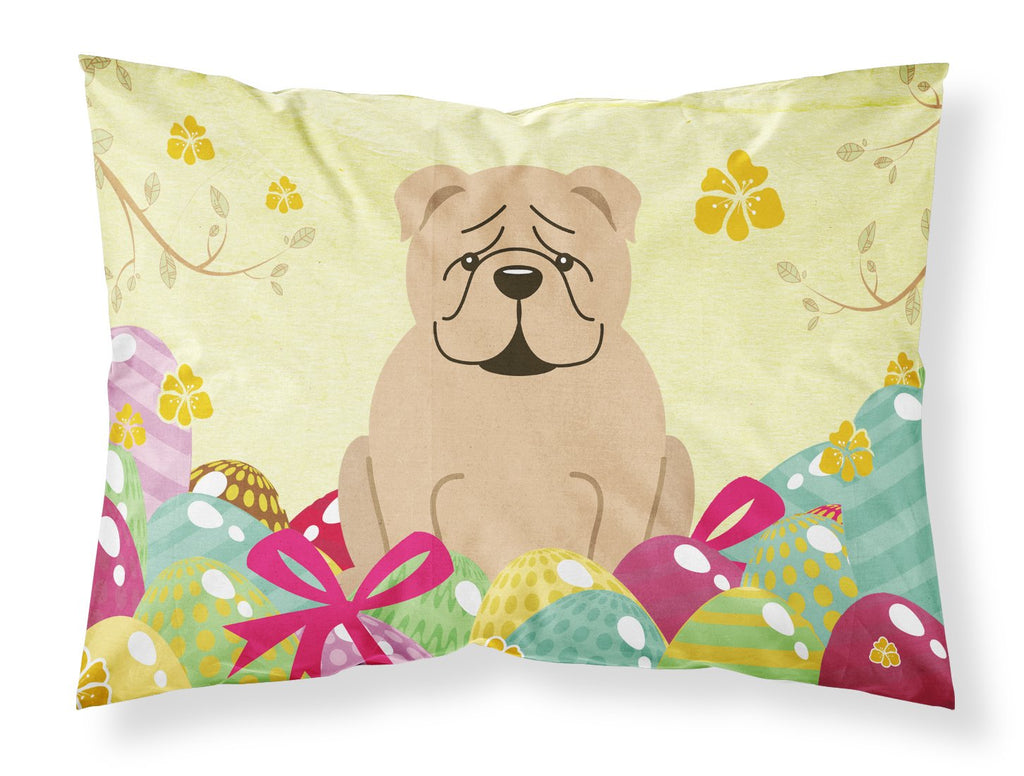 Easter Eggs English Bulldog Fawn Standard Pillowcase Lightweight Super Soft Easy Care Decorative Artwork Pillowcase, Standard