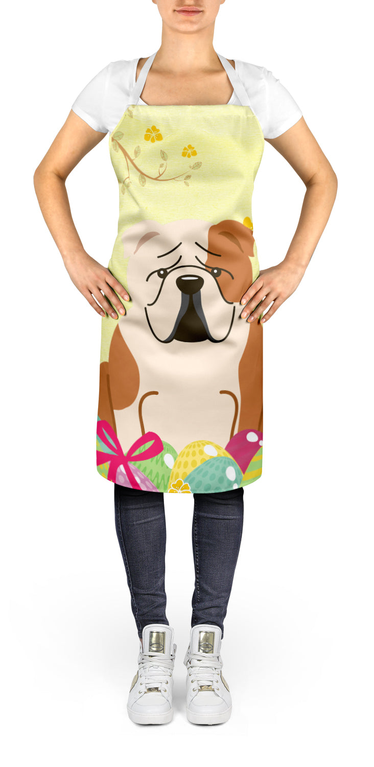 Easter Eggs English Bulldog Fawn White Apron Cooking Kitchen Server Baking Crafts Gardening for Adult Women Men, Unisex, Large, Multicolor
