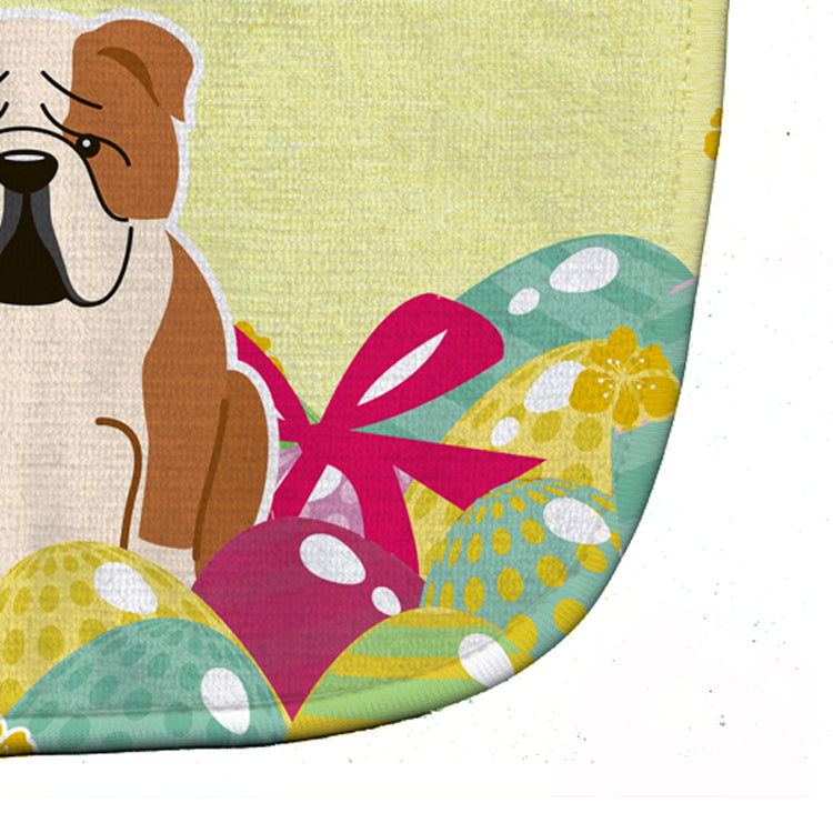 Easter Eggs English Bulldog Fawn White Baby Bib Easy-Clean Baby Bib Baby Feeding Accessory Baby Mealtime Essential, 10 x 13, Multicolor