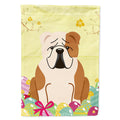 Easter Eggs English Bulldog Fawn White House Flag 28x40 Porch Sleeve Pole Decorative Outside Yard Banner Artwork Wall Hanging, Polyester