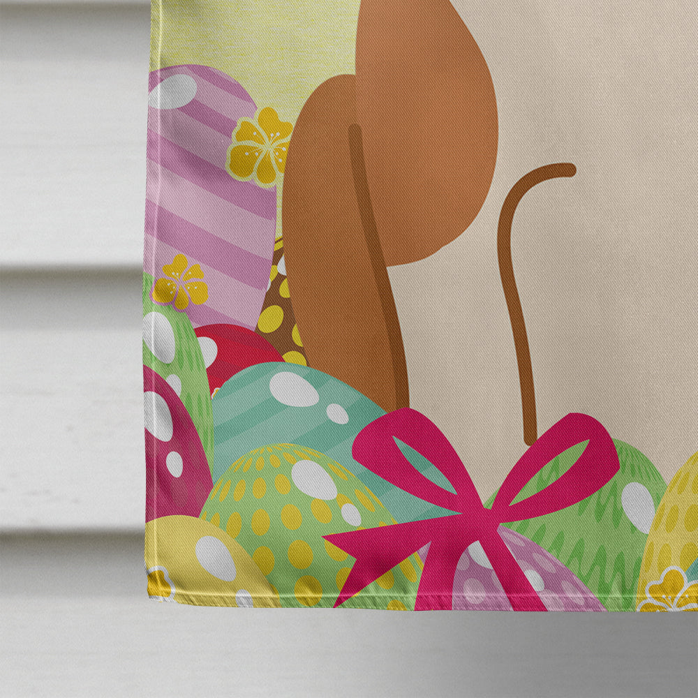 Easter Eggs English Bulldog Fawn White House Flag 28x40 Porch Sleeve Pole Decorative Outside Yard Banner Artwork Wall Hanging, Polyester