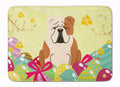 Easter Eggs English Bulldog Fawn White Memory Foam Kitchen Mat Machine Washable Anti-Fatigue Cushion Comfort Bath or Kitchen Rug