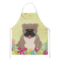 Easter Eggs English Bulldog Grey Brindle  Apron Cooking Kitchen Server Baking Crafts Gardening for Adult Women Men, Unisex, Large, Multicolor