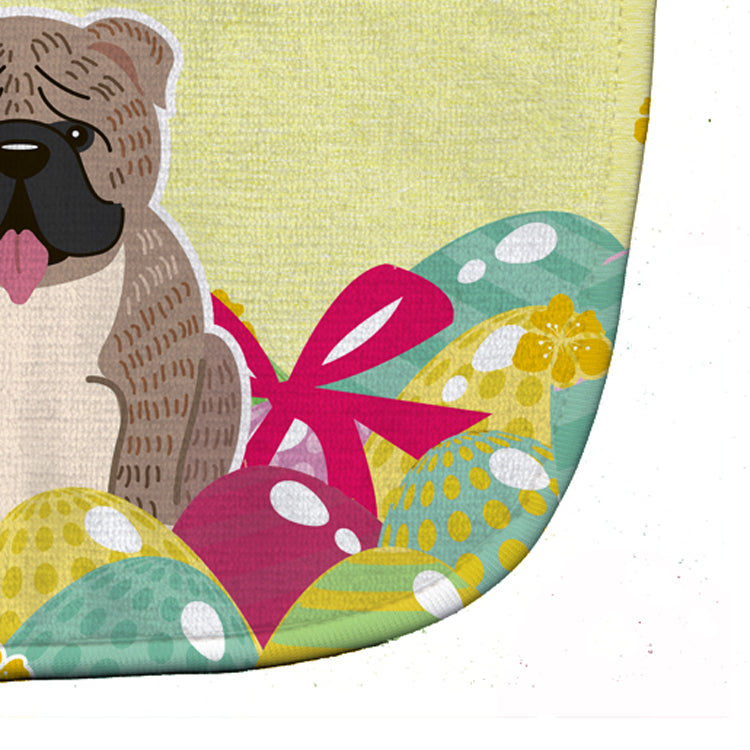 Easter Eggs English Bulldog Grey Brindle  Baby Bib Easy-Clean Baby Bib Baby Feeding Accessory Baby Mealtime Essential, 10 x 13, Multicolor