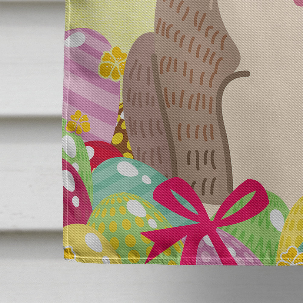 Easter Eggs English Bulldog Grey Brindle  House Flag 28x40 Porch Sleeve Pole Decorative Outside Yard Banner Artwork Wall Hanging, Polyester