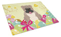 Easter Eggs English Bulldog Grey Brindle  Cutting Board Tempered Glass Kitchen Cutting Surface, Heat Resistant Chopping, Non-Slip Feet, Food Prep & Serving