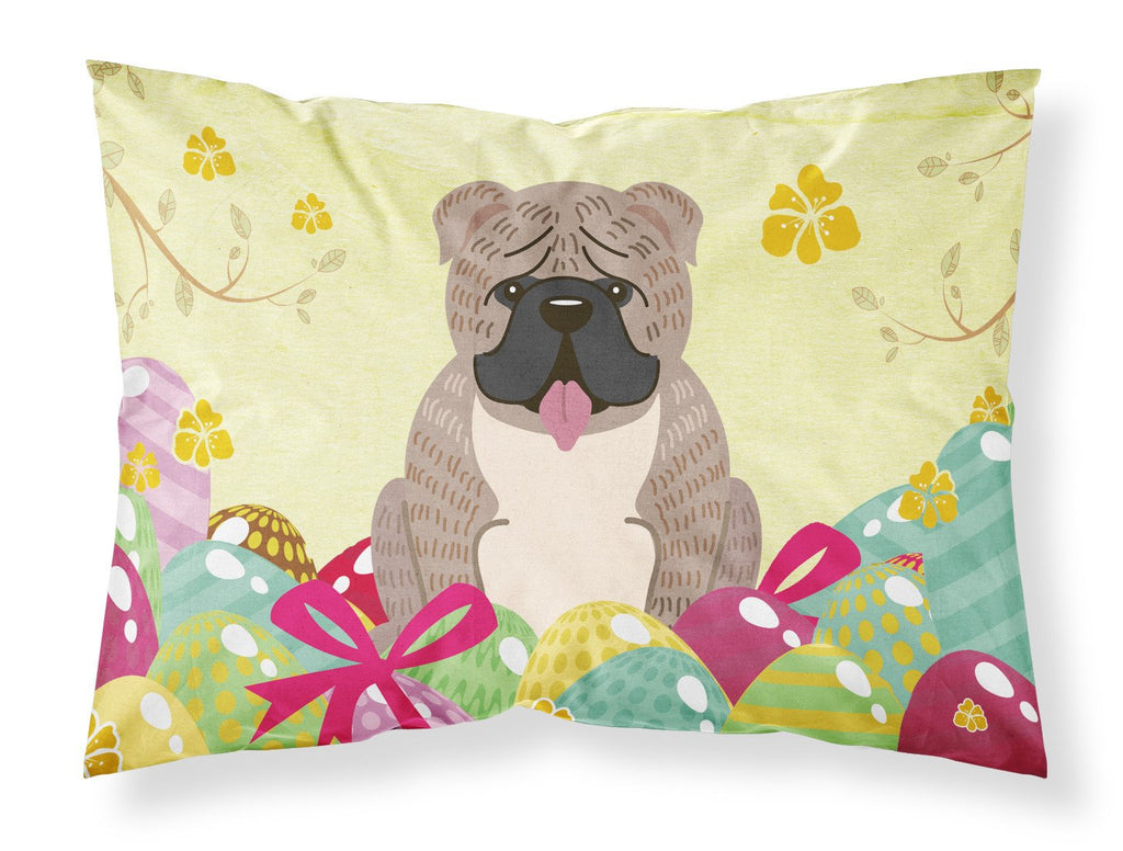 Easter Eggs English Bulldog Grey Brindle  Standard Pillowcase Lightweight Super Soft Easy Care Decorative Artwork Pillowcase, Standard