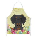 Easter Eggs Wire Haired Dachshund Black Tan Apron Cooking Kitchen Server Baking Crafts Gardening for Adult Women Men, Unisex, Large, Multicolor