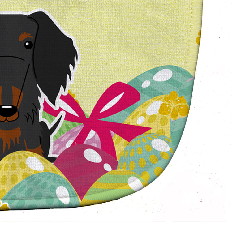 Easter Eggs Wire Haired Dachshund Black Tan Baby Bib Easy-Clean Baby Bib Baby Feeding Accessory Baby Mealtime Essential, 10 x 13, Multicolor