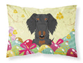 Easter Eggs Wire Haired Dachshund Black Tan Standard Pillowcase Lightweight Super Soft Easy Care Decorative Artwork Pillowcase, Standard