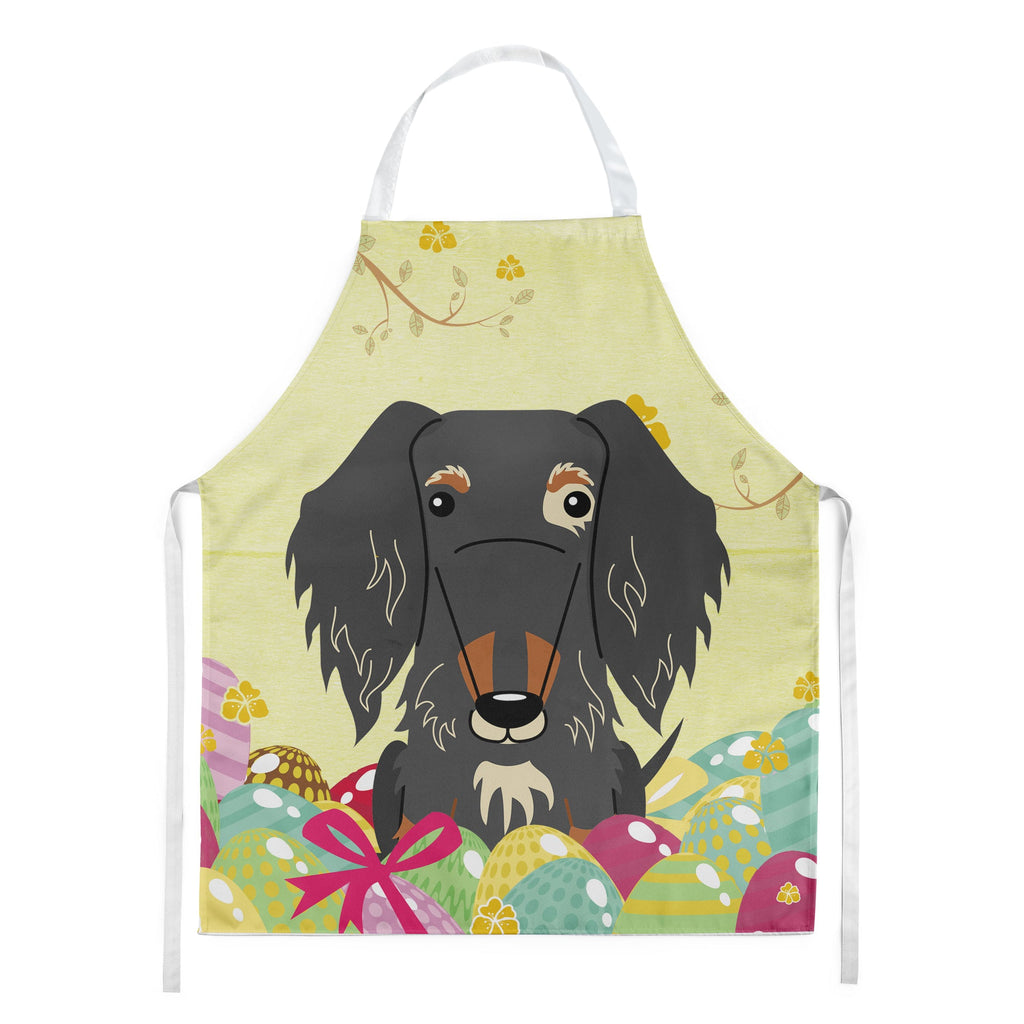 Easter Eggs Wire Haired Dachshund Dapple Apron Cooking Kitchen Server Baking Crafts Gardening for Adult Women Men, Unisex, Large, Multicolor
