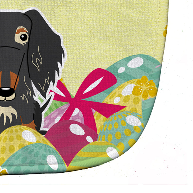 Easter Eggs Wire Haired Dachshund Dapple Baby Bib Easy-Clean Baby Bib Baby Feeding Accessory Baby Mealtime Essential, 10 x 13, Multicolor