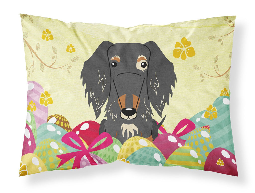 Easter Eggs Wire Haired Dachshund Dapple Standard Pillowcase Lightweight Super Soft Easy Care Decorative Artwork Pillowcase, Standard
