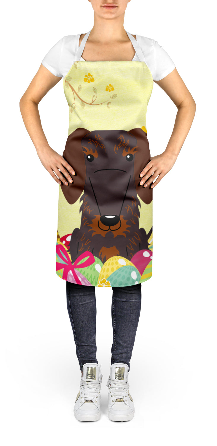 Easter Eggs Wire Haired Dachshund Chocolate Apron Cooking Kitchen Server Baking Crafts Gardening for Adult Women Men, Unisex, Large, Multicolor