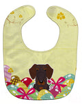 Easter Eggs Wire Haired Dachshund Chocolate Baby Bib Easy-Clean Baby Bib Baby Feeding Accessory Baby Mealtime Essential, 10 x 13, Multicolor