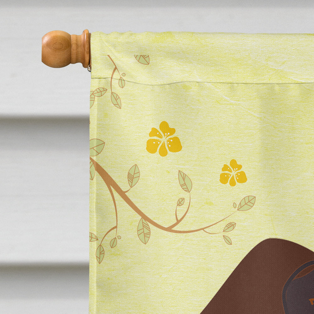 Easter Eggs Wire Haired Dachshund Chocolate House Flag 28x40 Porch Sleeve Pole Decorative Outside Yard Banner Artwork Wall Hanging, Polyester