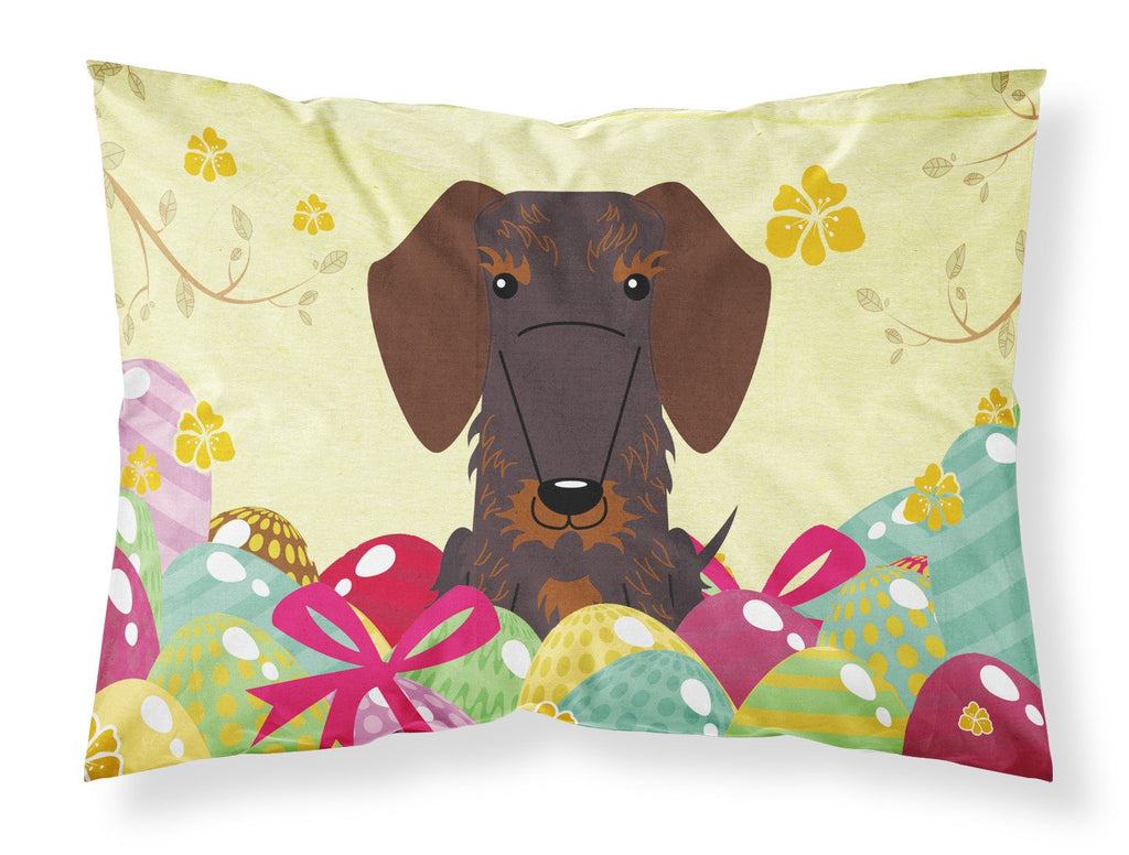 Easter Eggs Wire Haired Dachshund Chocolate Standard Pillowcase Lightweight Super Soft Easy Care Decorative Artwork Pillowcase, Standard