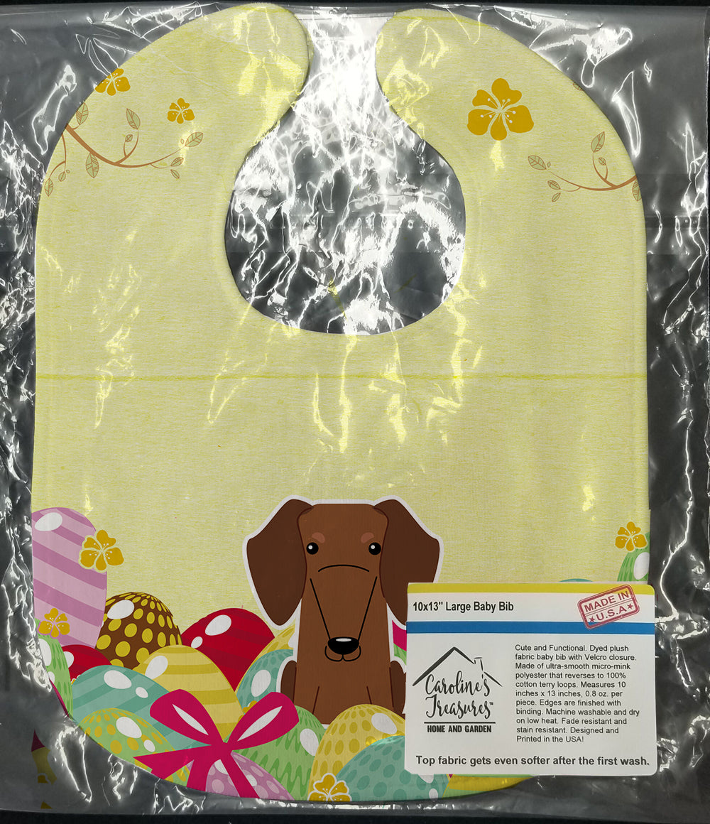 Easter Eggs Dachshund Red Brown Baby Bib Easy-Clean Baby Bib Baby Feeding Accessory Baby Mealtime Essential, 10 x 13, Multicolor