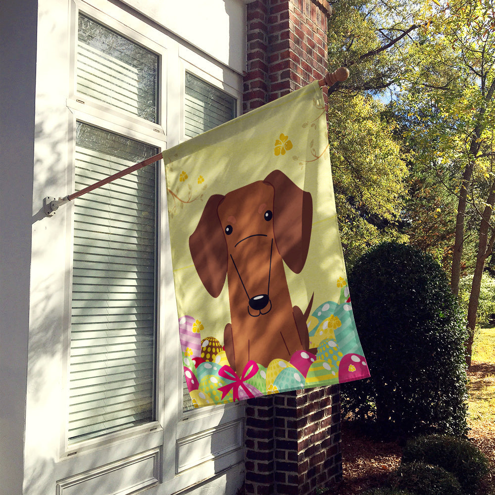 Easter Eggs Dachshund Red Brown House Flag 28x40 Porch Sleeve Pole Decorative Outside Yard Banner Artwork Wall Hanging, Polyester