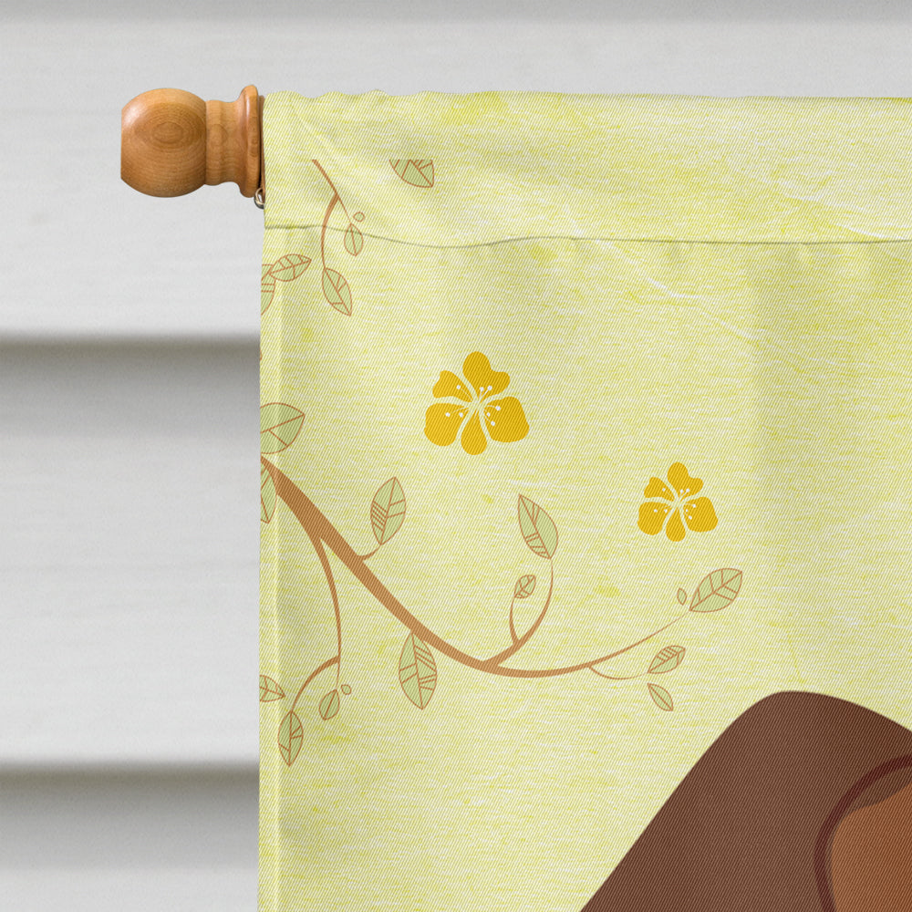 Easter Eggs Dachshund Red Brown House Flag 28x40 Porch Sleeve Pole Decorative Outside Yard Banner Artwork Wall Hanging, Polyester