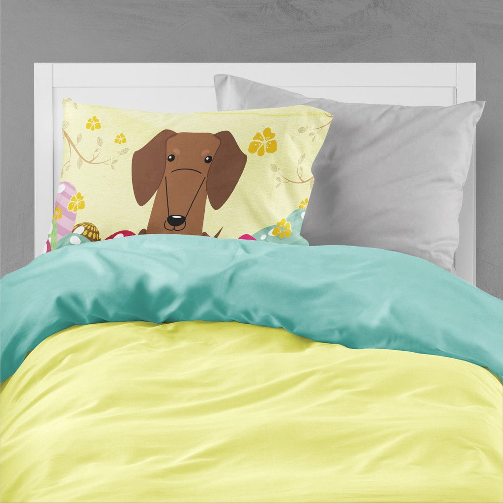 Easter Eggs Dachshund Red Brown Standard Pillowcase Lightweight Super Soft Easy Care Decorative Artwork Pillowcase, Standard