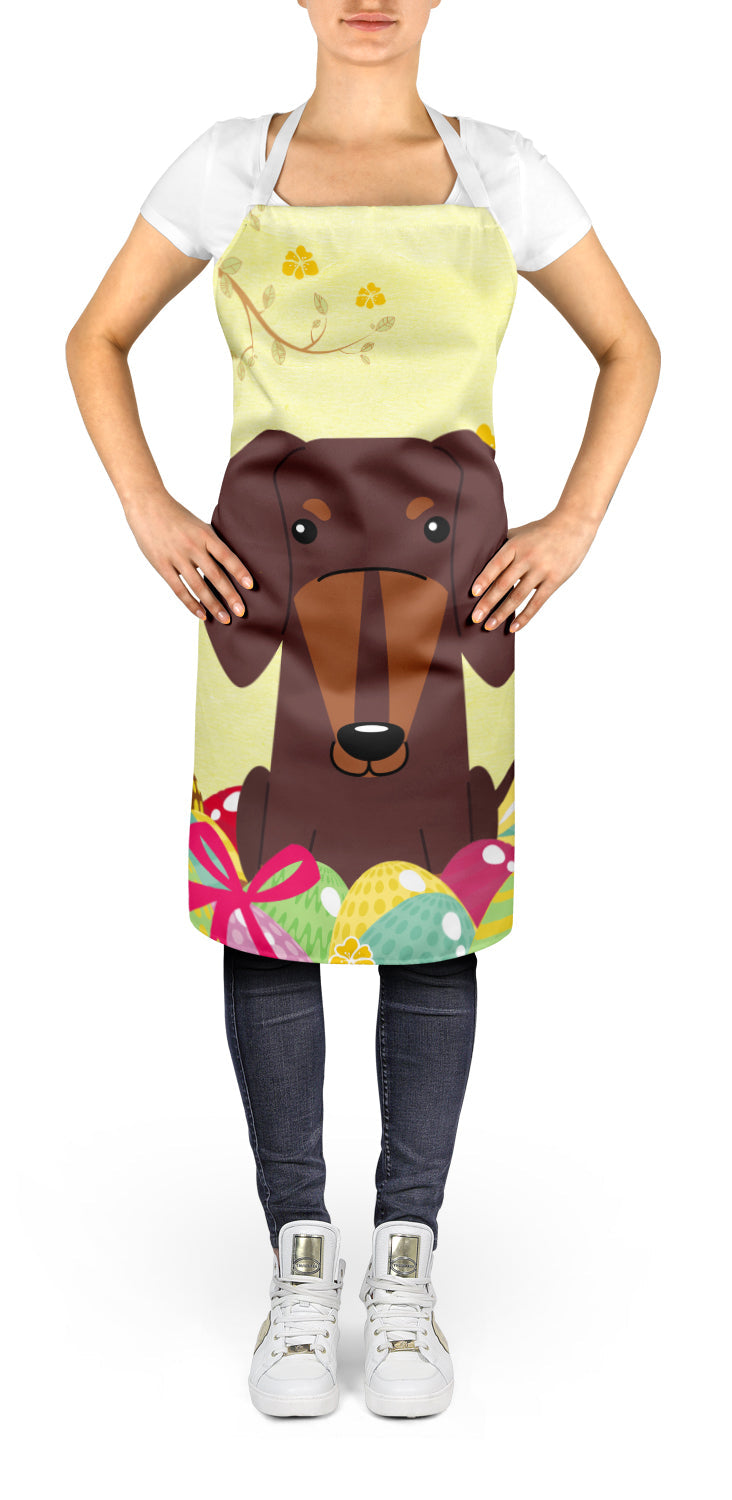 Easter Eggs Dachshund Chocolate Apron Cooking Kitchen Server Baking Crafts Gardening for Adult Women Men, Unisex, Large, Multicolor