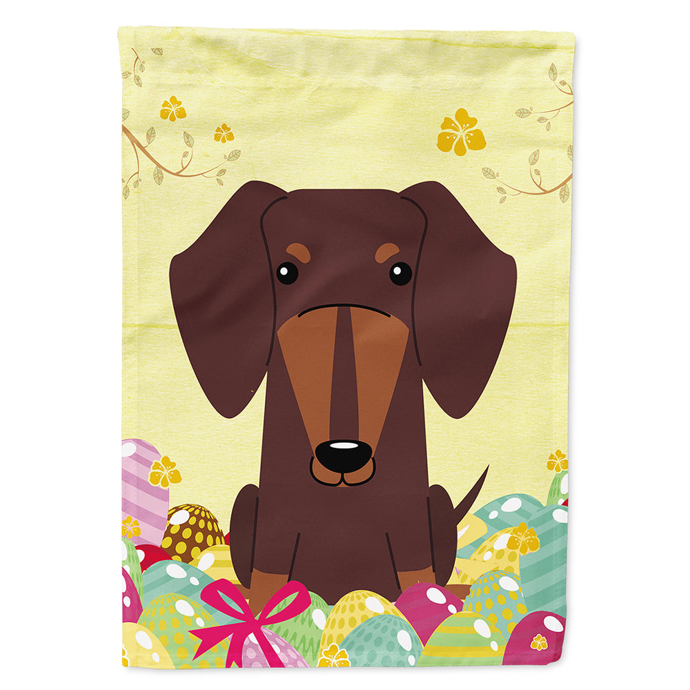 Easter Eggs Dachshund Chocolate House Flag 28x40 Porch Sleeve Pole Decorative Outside Yard Banner Artwork Wall Hanging, Polyester