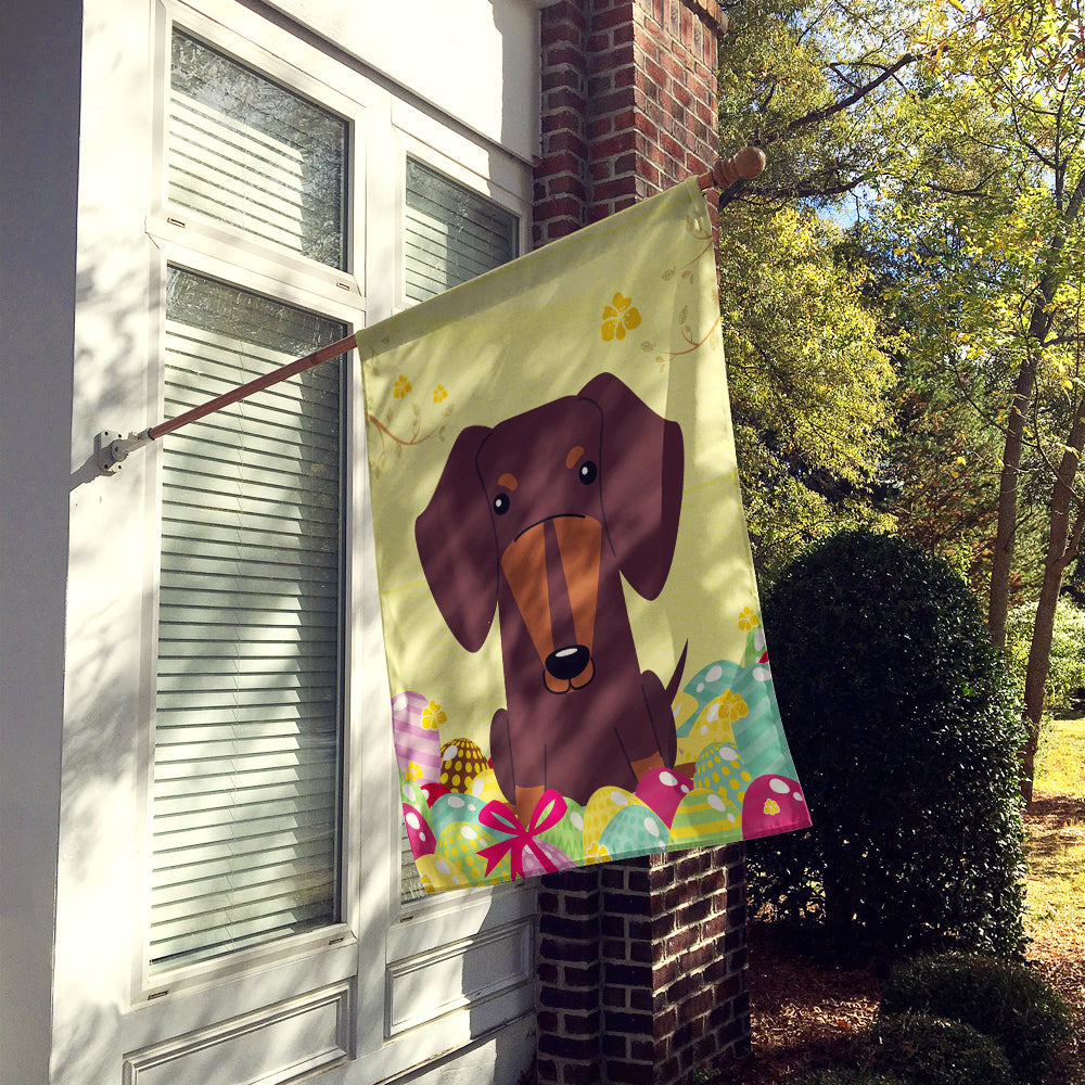 Easter Eggs Dachshund Chocolate House Flag 28x40 Porch Sleeve Pole Decorative Outside Yard Banner Artwork Wall Hanging, Polyester