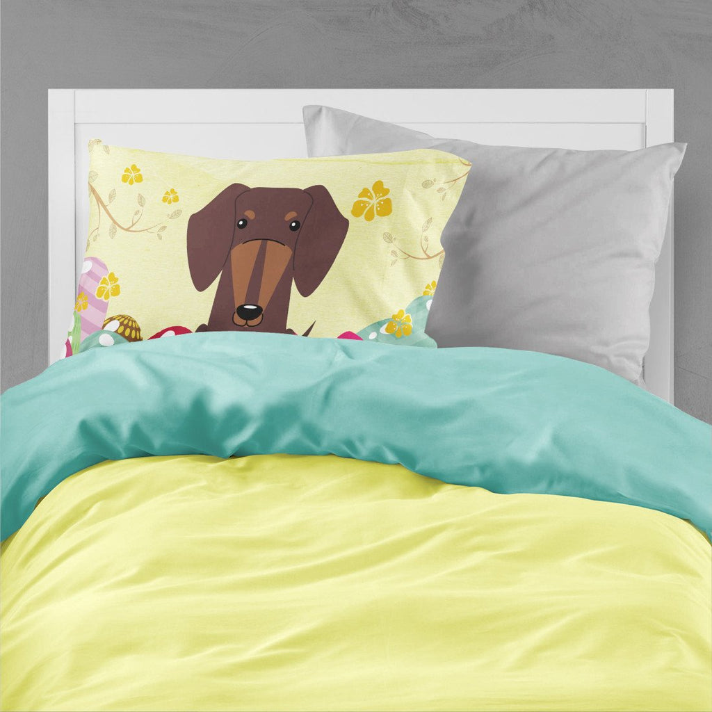 Easter Eggs Dachshund Chocolate Standard Pillowcase Lightweight Super Soft Easy Care Decorative Artwork Pillowcase, Standard