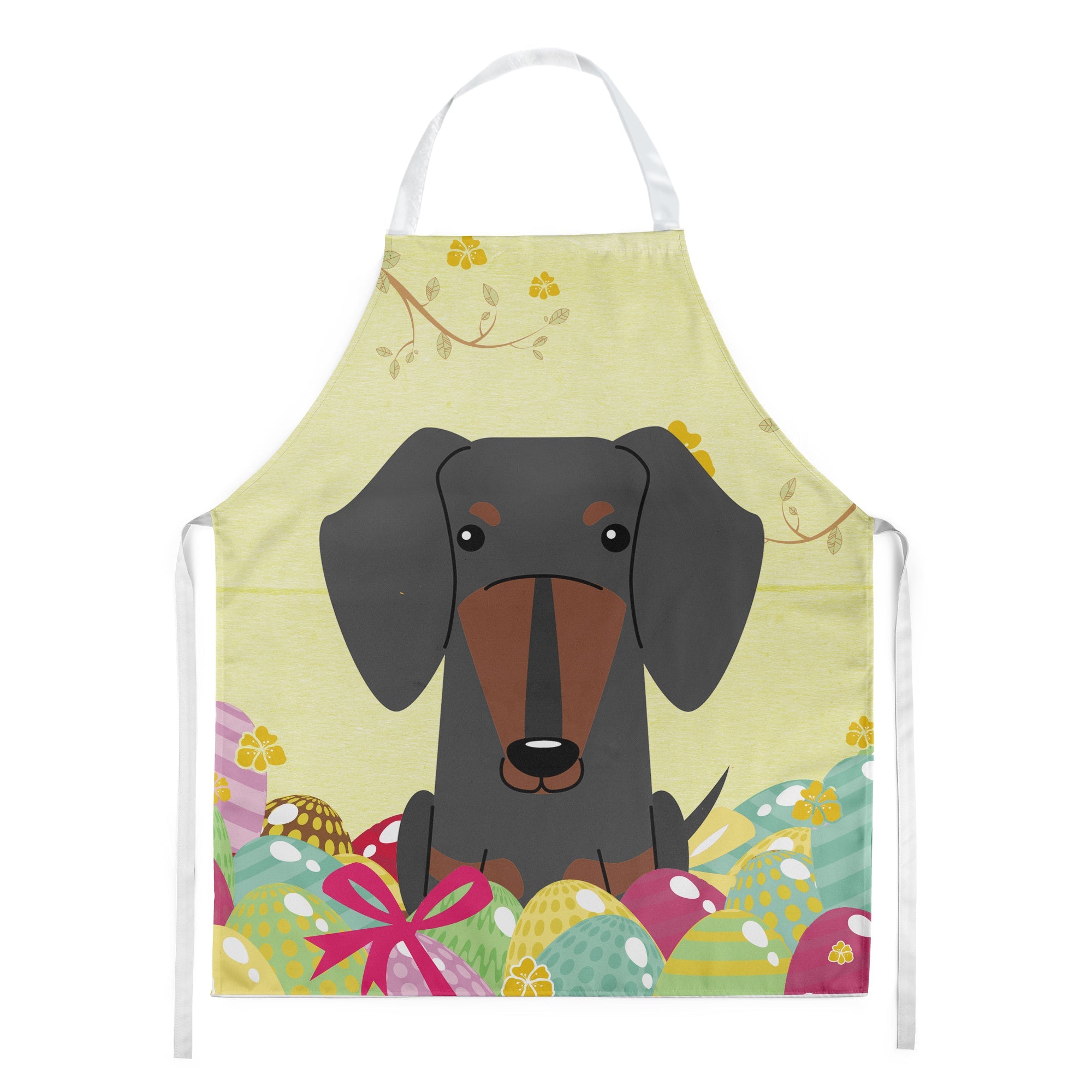 Easter Eggs Dachshund Black Tan Apron Cooking Kitchen Server Baking Crafts Gardening for Adult Women Men, Unisex, Large, Multicolor