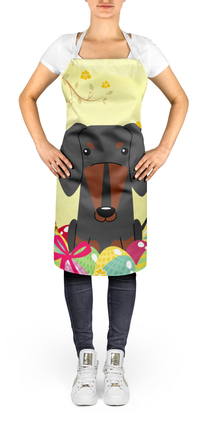 Easter Eggs Dachshund Black Tan Apron Cooking Kitchen Server Baking Crafts Gardening for Adult Women Men, Unisex, Large, Multicolor